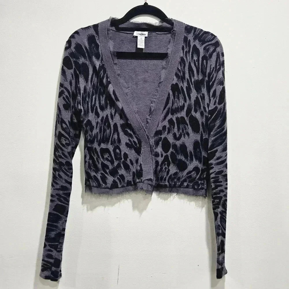 Neiman Marcus Silk Trim Cardigan Sweater